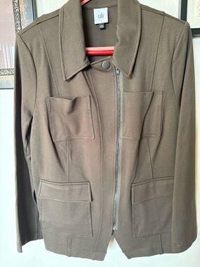 CAbi Olive Utility Zip-Front Jacket